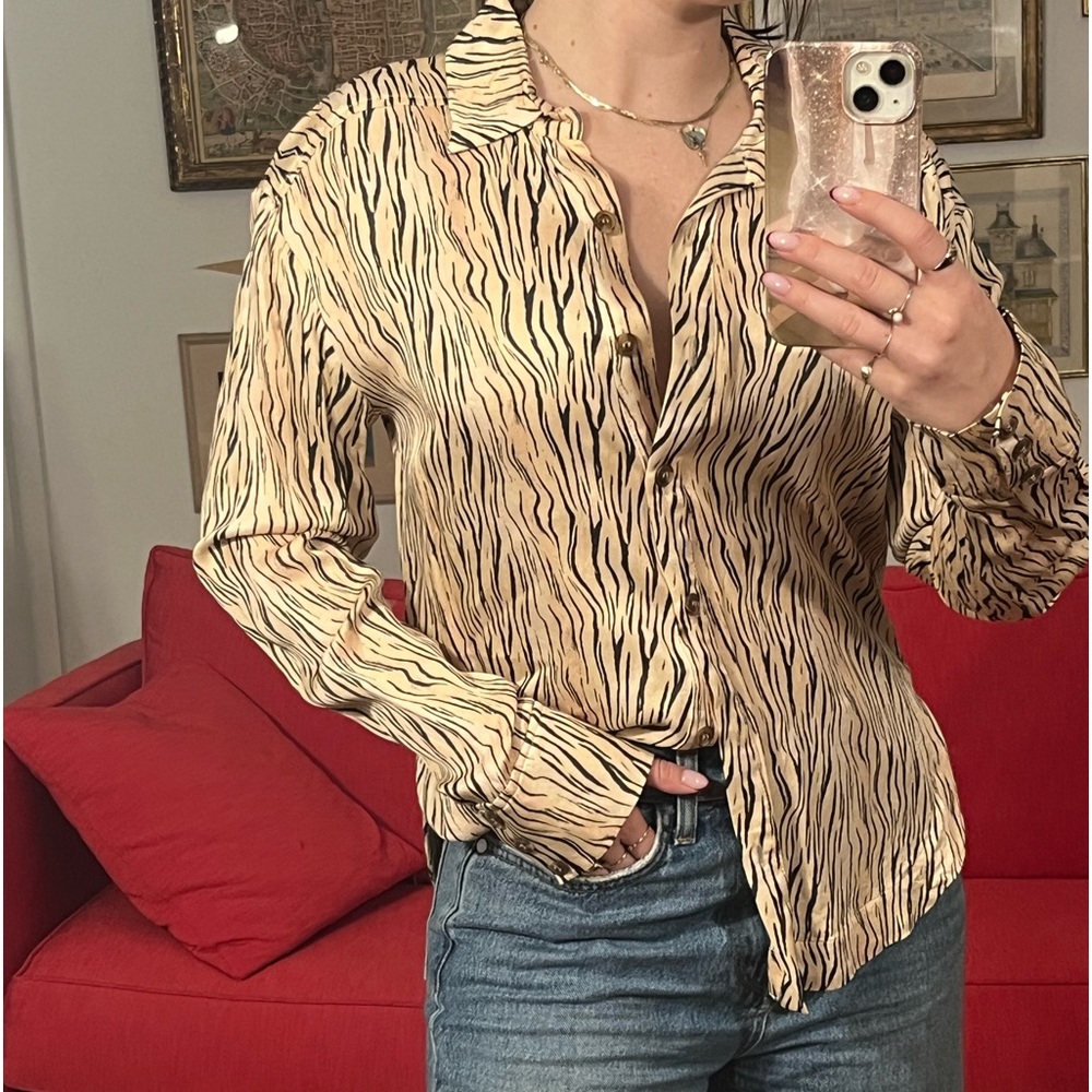 For Love and Lemons Animal Print Blouse